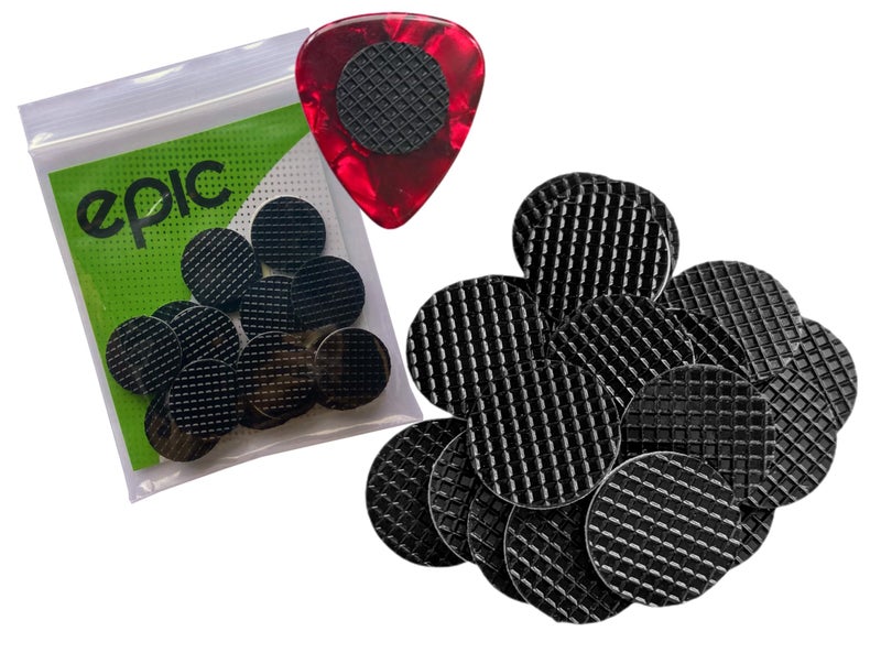 Epic Accessories إكسسوارات إبيك - عبوة 20 قطعة من مقابض لبيك الغيتار تمنع سقوط بيك الغيتار أثناء العزف، غير لزجة وتبقى في يدك، إكسسوارات إبيك (تأتي مع المقابض فقط) - Image 1